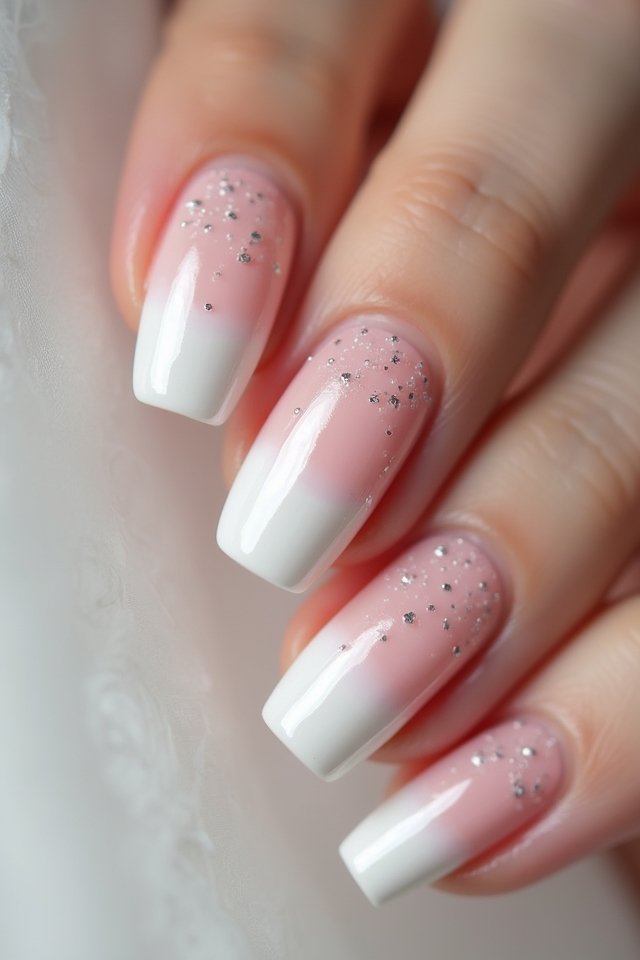 elegant bridal ombre nails