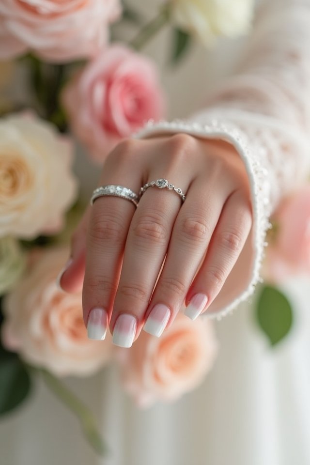 elegant bridal ombre nails
