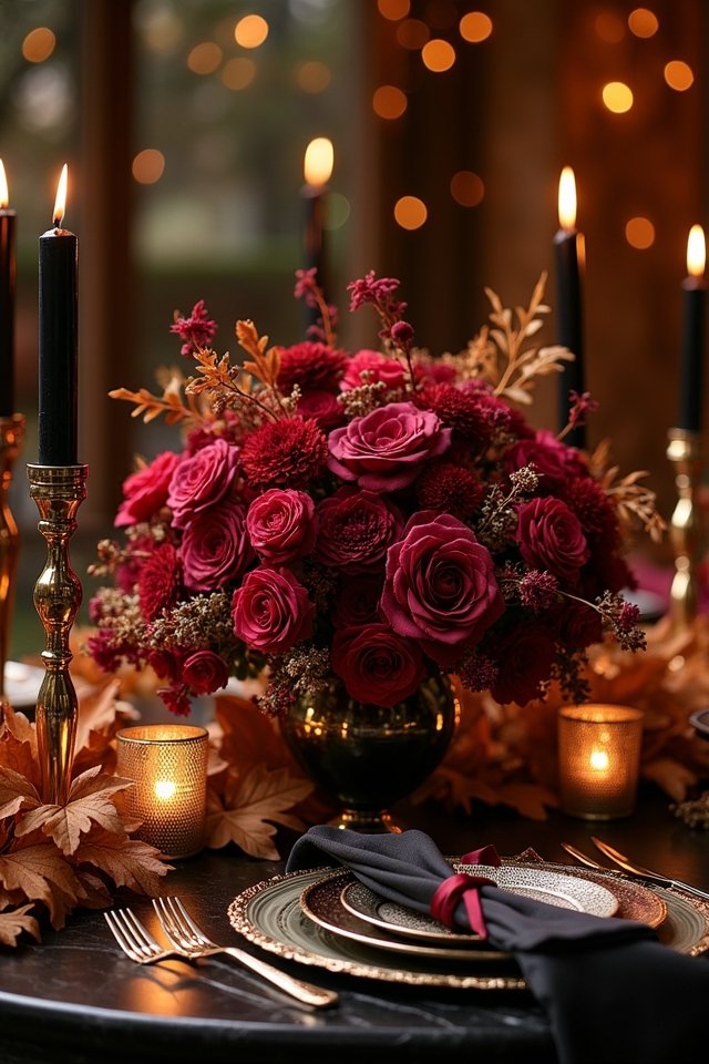 elegant burgundy gold affair