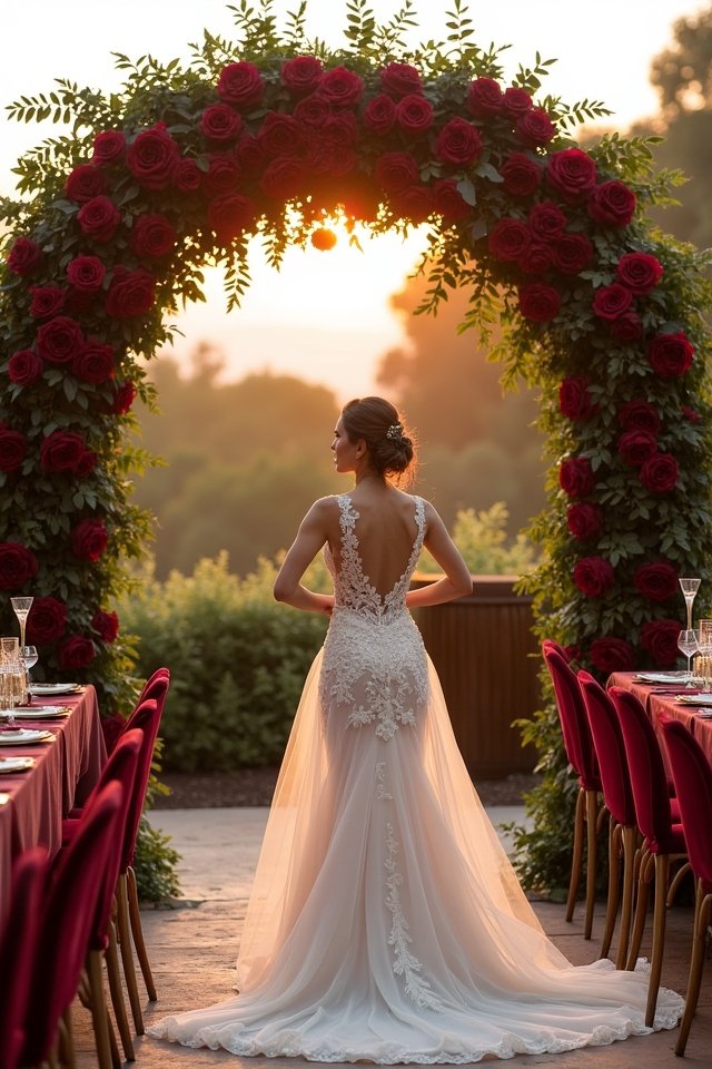 elegant burgundy wedding details