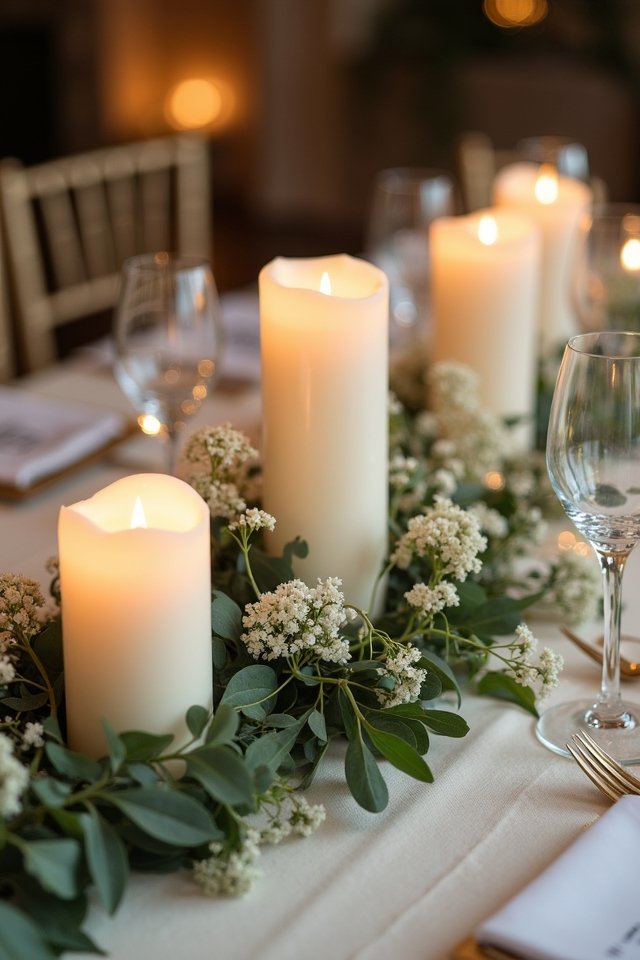 elegant candle arrangements create ambiance