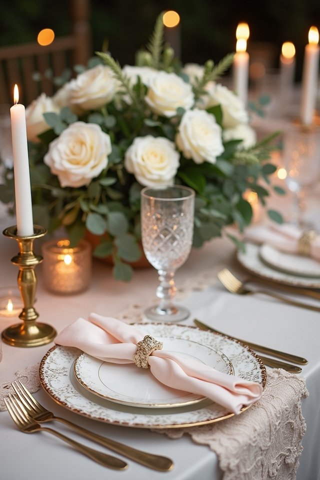 elegant candlelit table settings