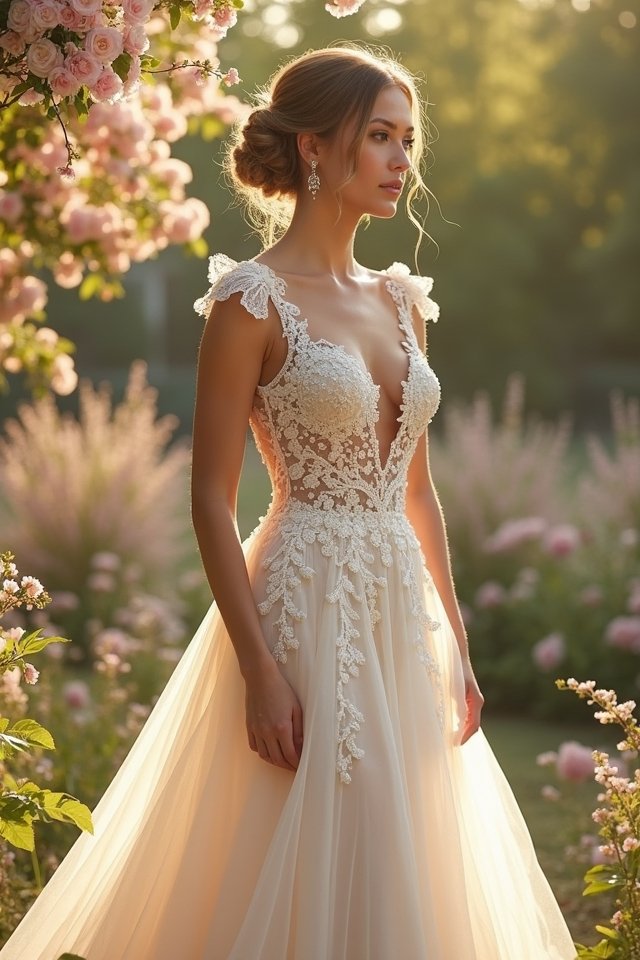 elegant cap sleeve gown