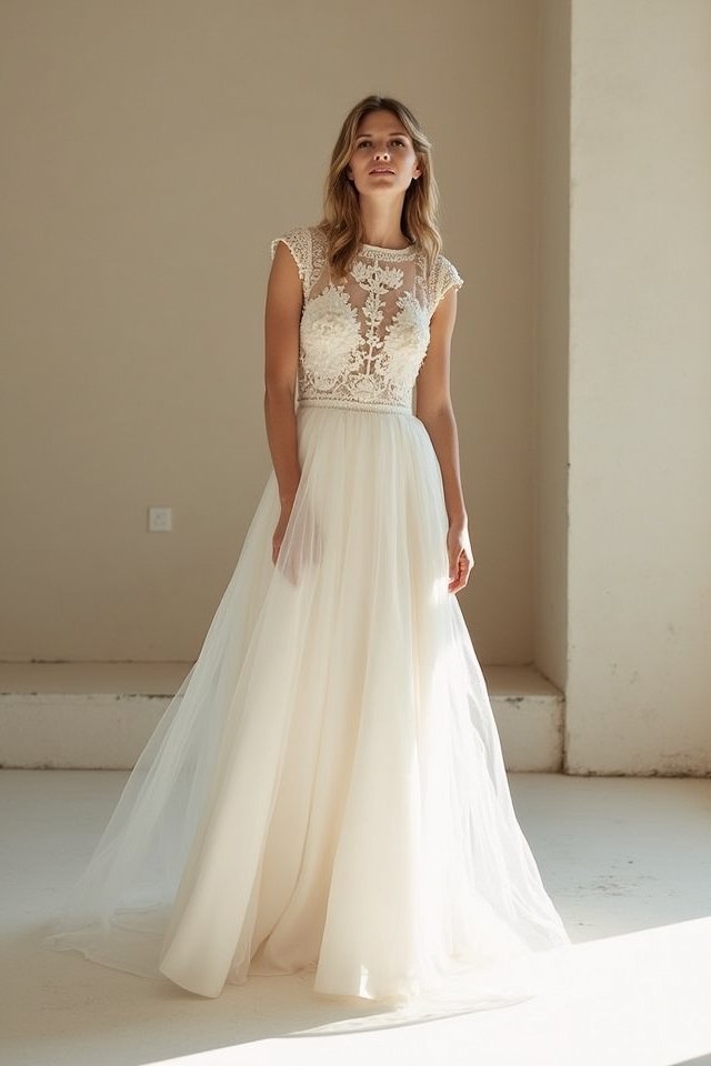 elegant cap sleeve gowns
