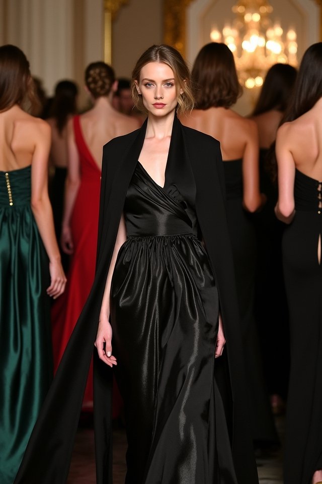 elegant caped cocktail dress