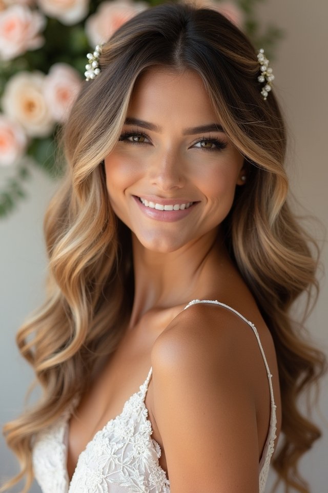 elegant cascading bridal waves