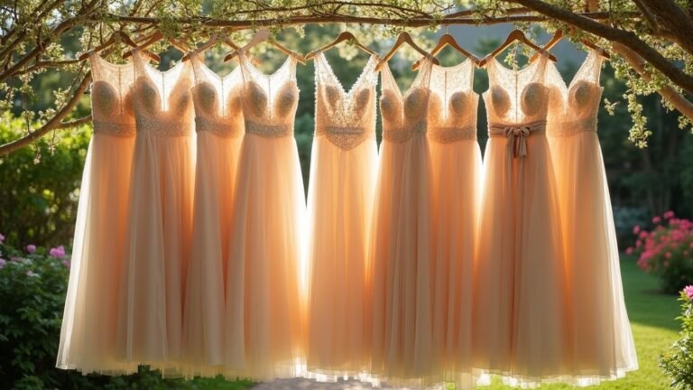 elegant champagne bridal attire