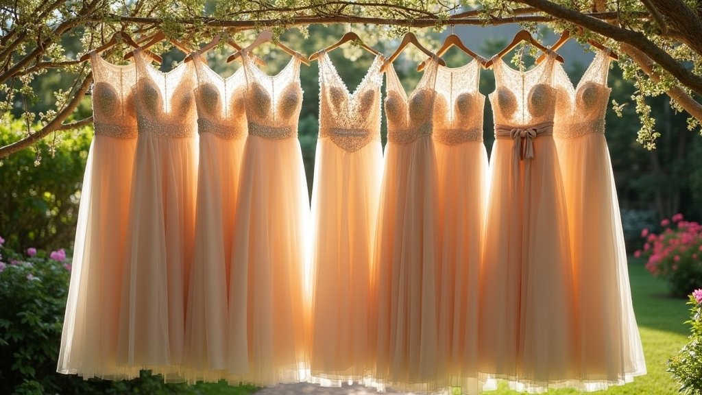 elegant champagne bridal attire