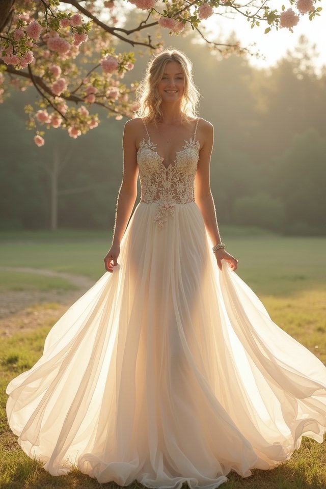 elegant chiffon gown beauty