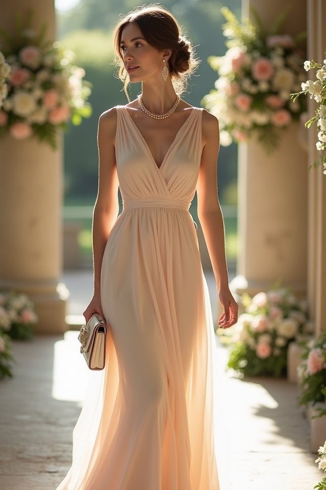 elegant chiffon maxi dress
