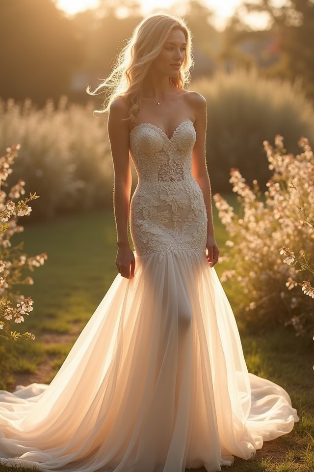 elegant chiffon mermaid dress