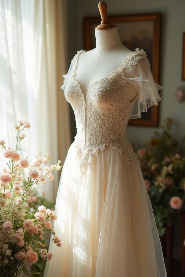 elegant chiffon tulle ensemble