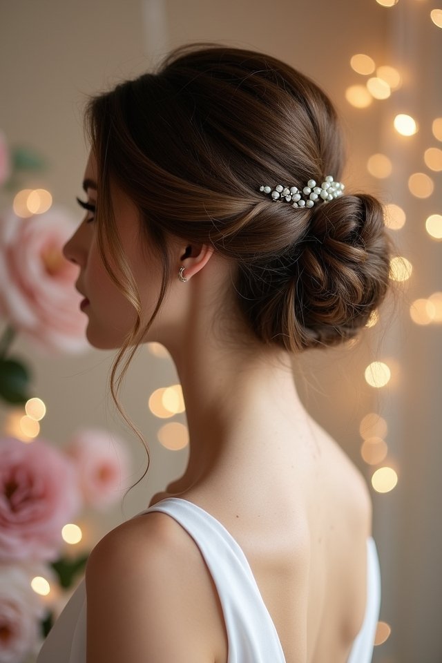 elegant chignon bridal hairstyle