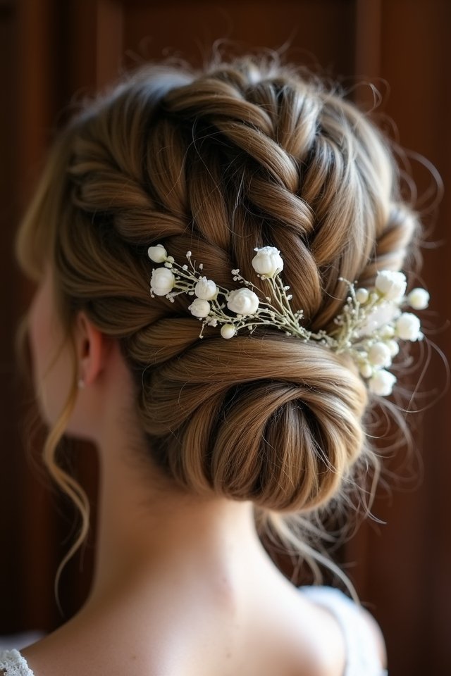 elegant chignon with braids