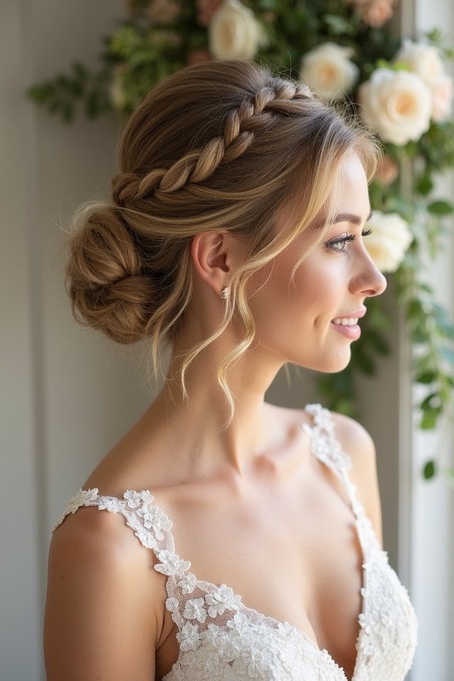 elegant chignon with curls
