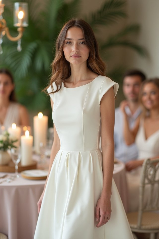 elegant clean line midi dresses