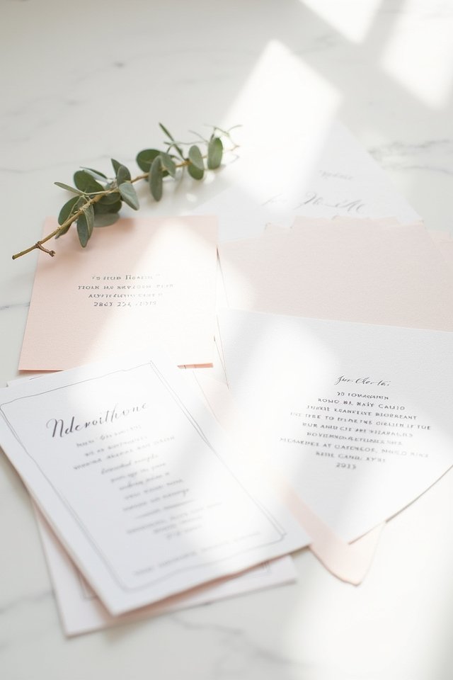 elegant clean lines invitations