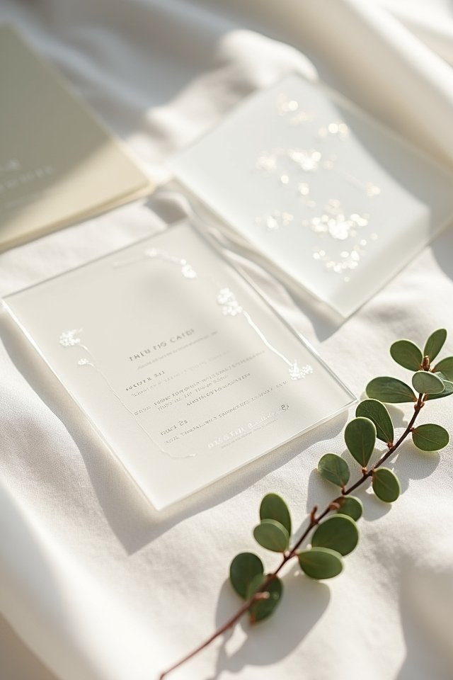 elegant clear acrylic invitations
