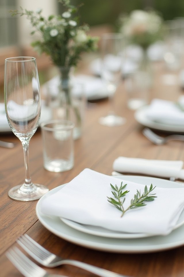 elegant clear glassware tablescape