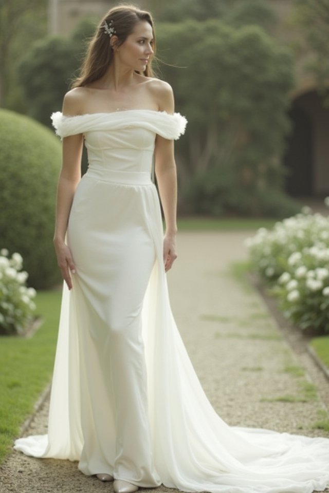 elegant comfortable off the shoulder gown