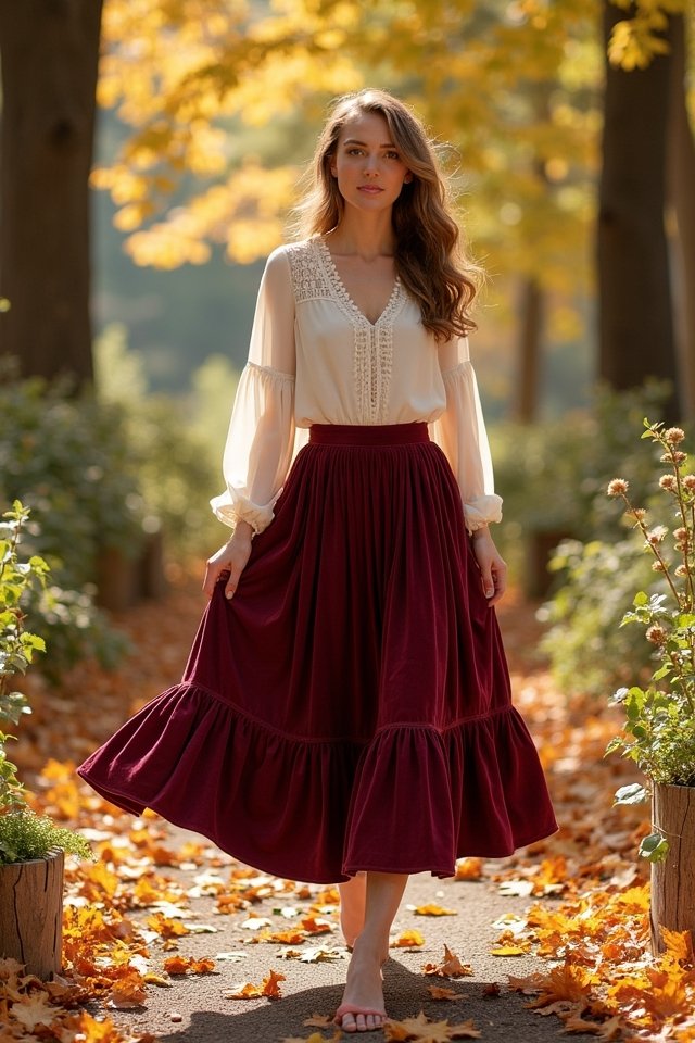 elegant corduroy a line skirts