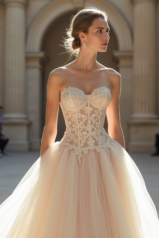 elegant corset gown statement