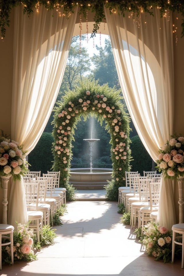 elegant courtyard wedding setup