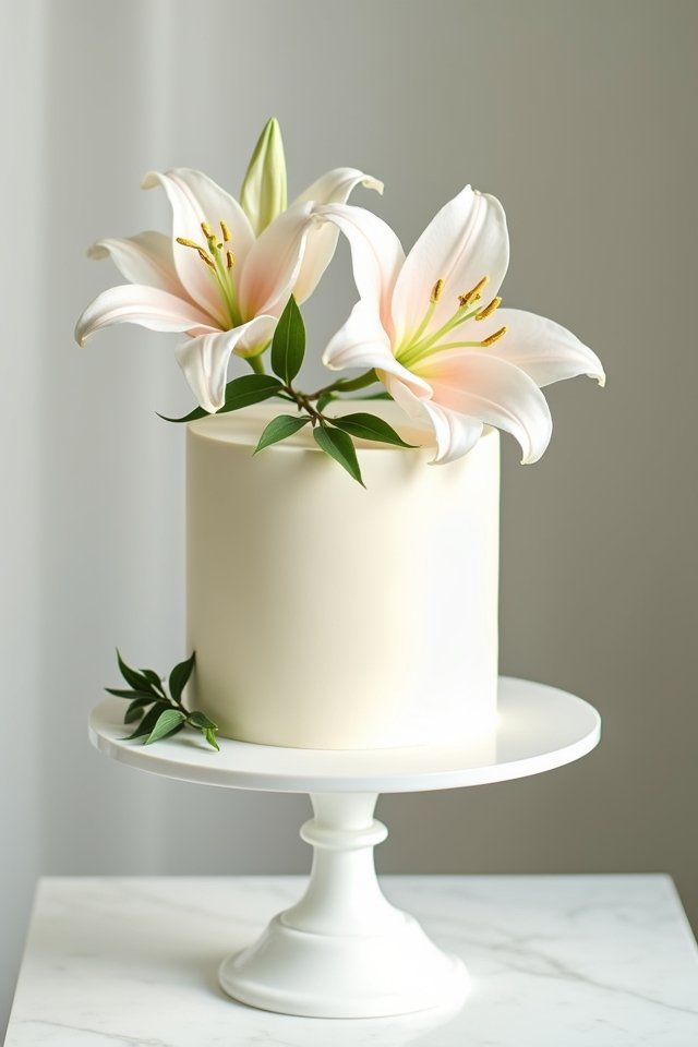 elegant creamy fondant cake