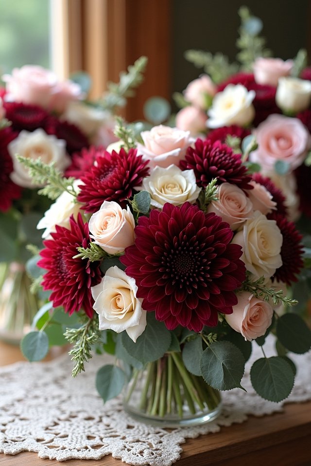 elegant dahlia wedding bouquets