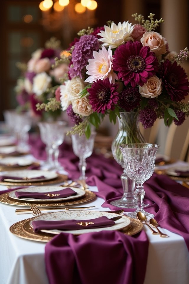 elegant deep plum accents
