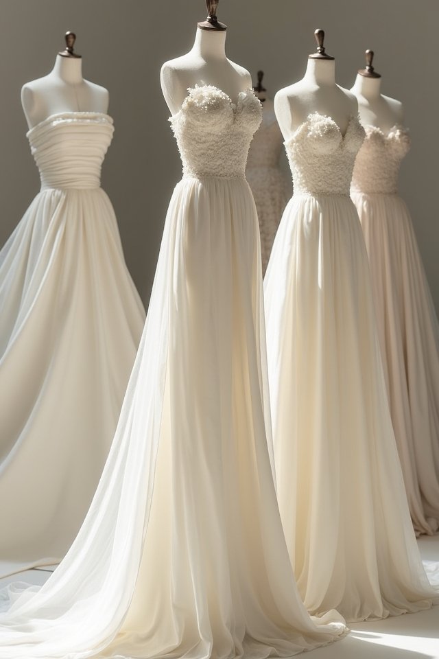 elegant draped wedding silhouettes