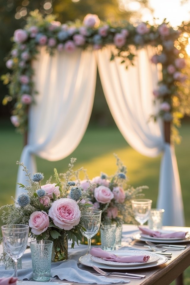 elegant dusty blue blush