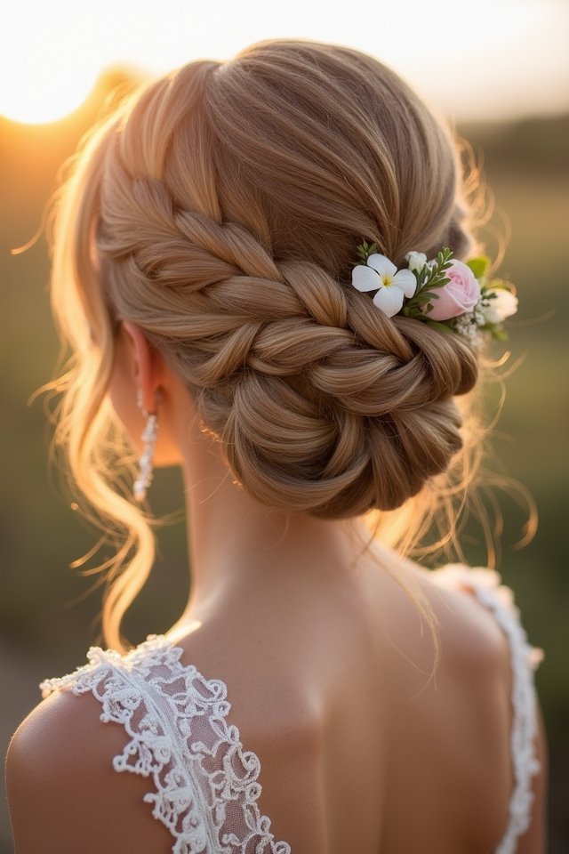 elegant dutch braid updo