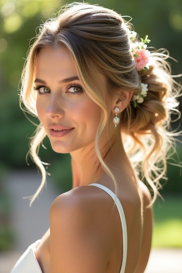 elegant effortless bridal ponytail