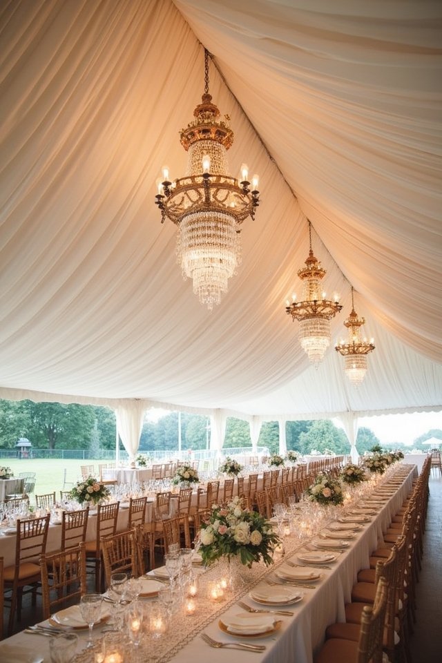 elegant fabric drapery swags