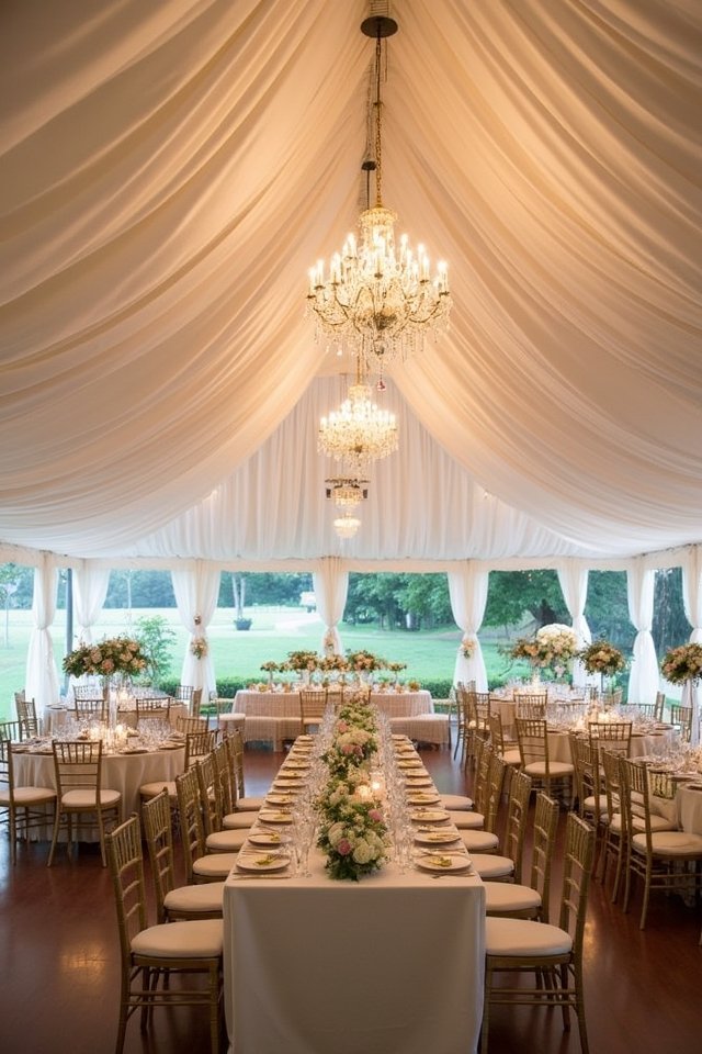 elegant fabric draping wedding