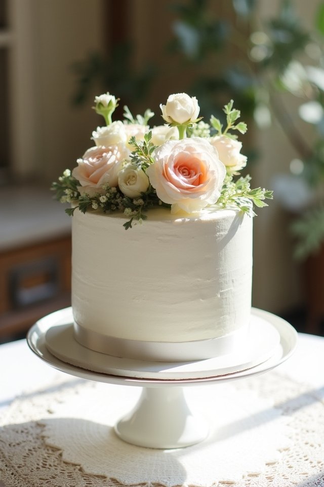elegant floral buttercream cake