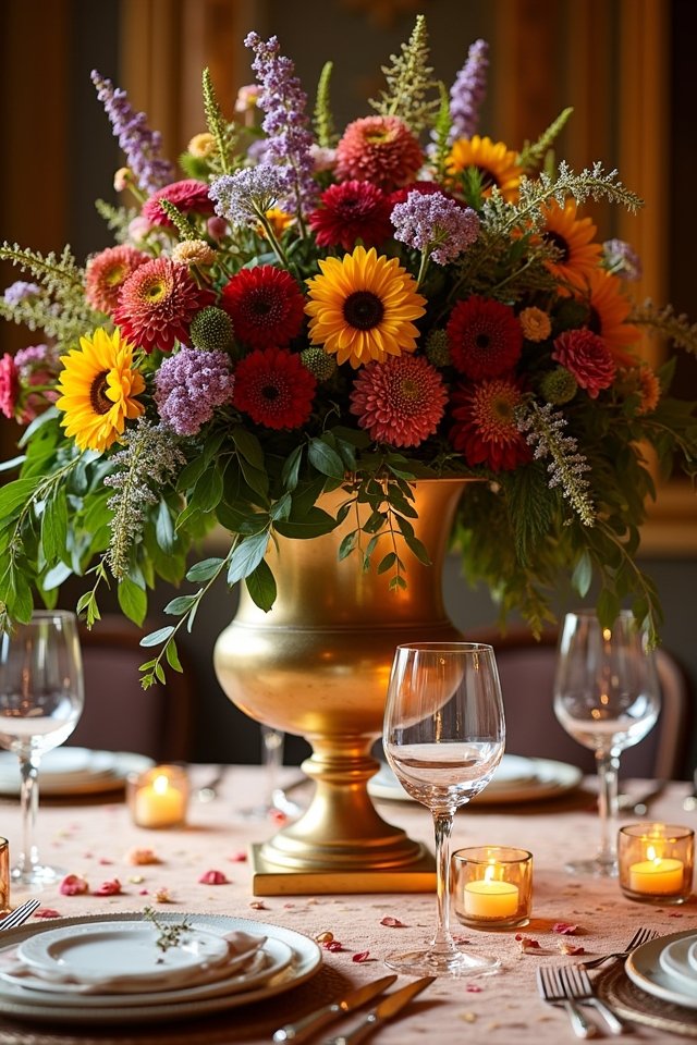 elegant floral grand urns
