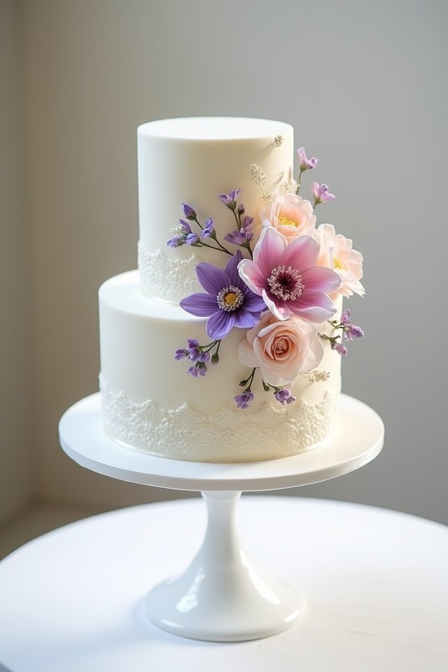 elegant floral wedding cake