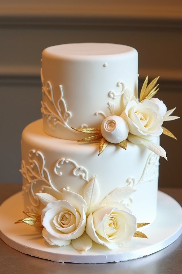 elegant floral wedding cake