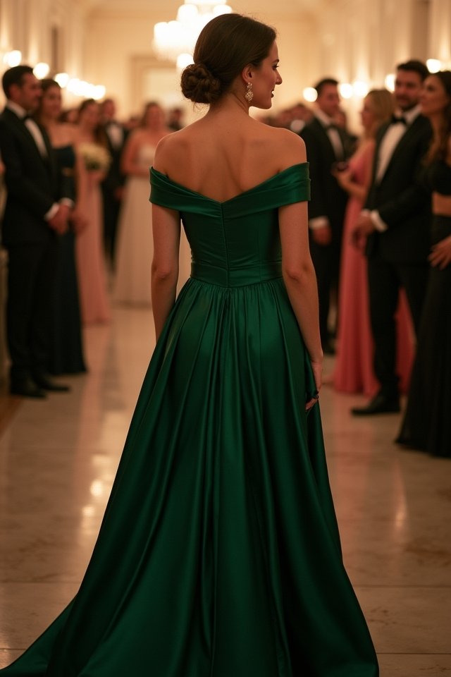 elegant flowing satin dress