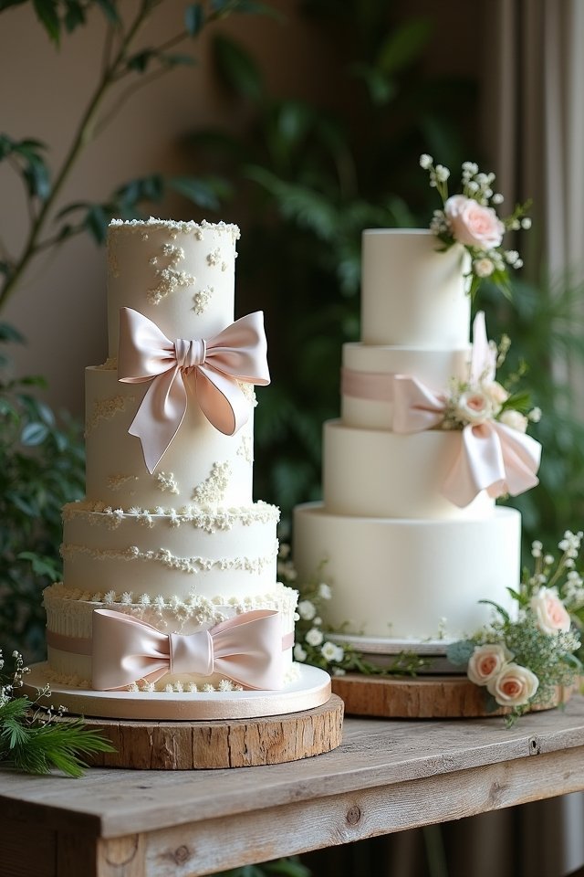 elegant fondant bow cakes