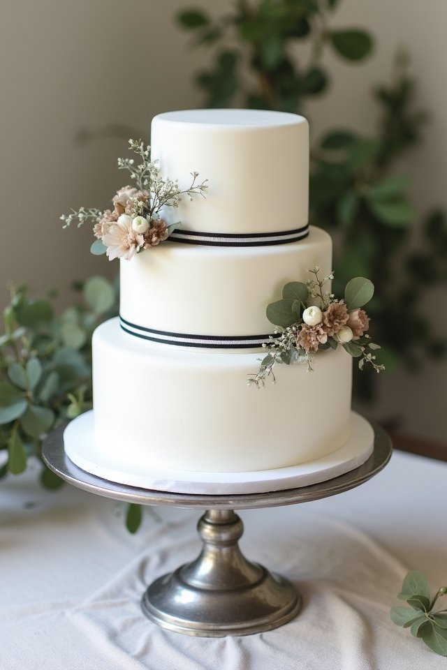 elegant fondant monochrome cake