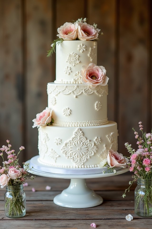 elegant fondant wedding cake