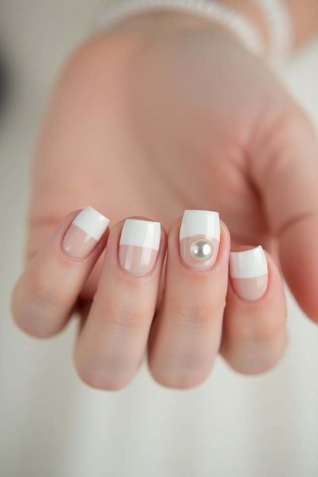 elegant french nails sparkle