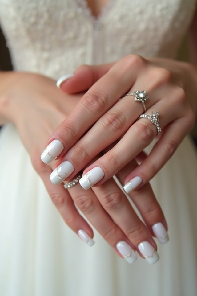 elegant french pearl nails