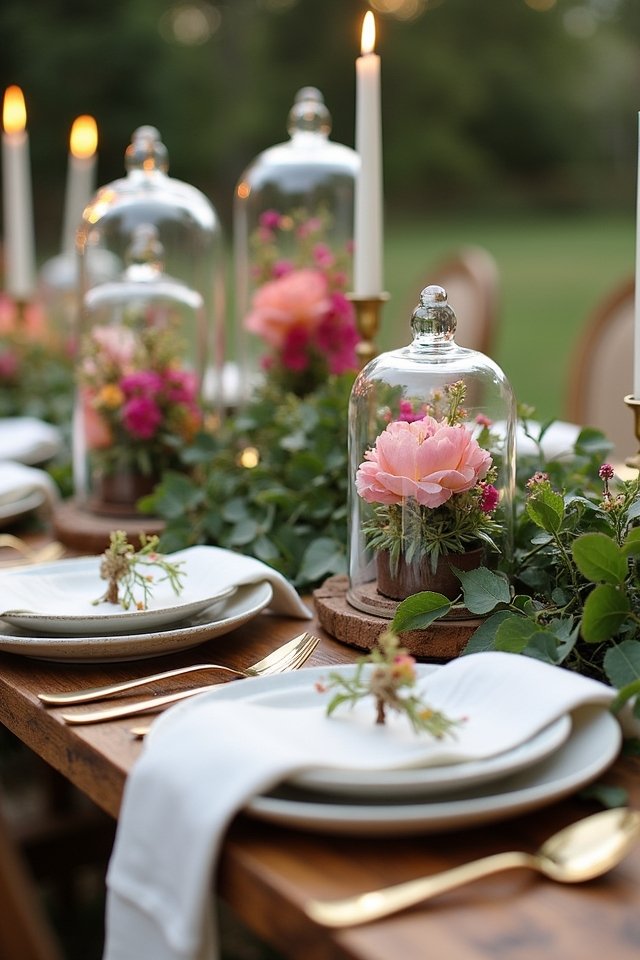 elegant glass dome centerpieces