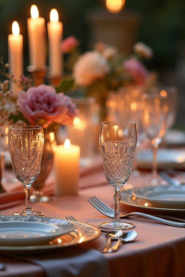 elegant glassware and cutlery