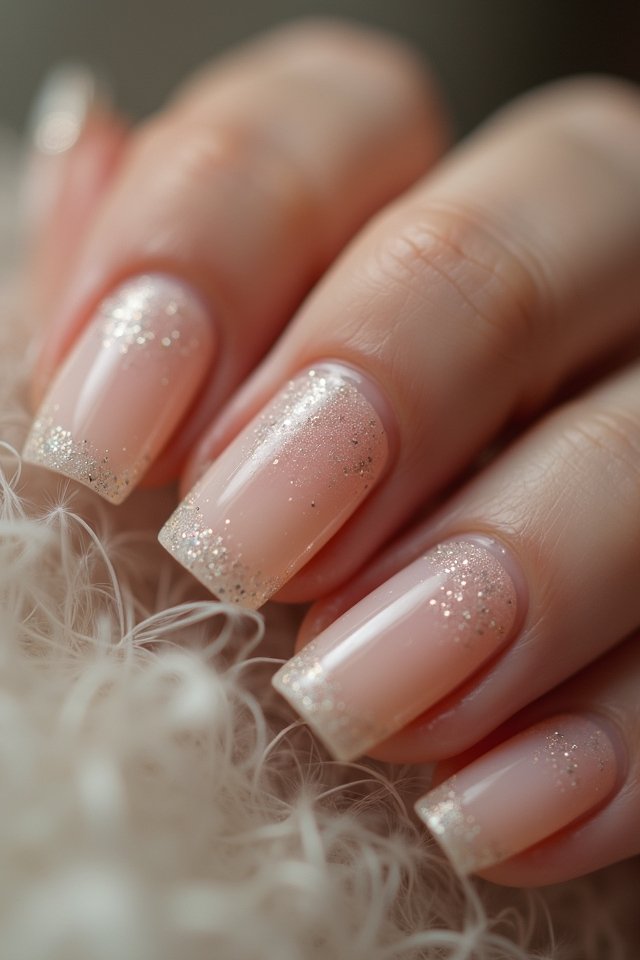 elegant glitter engagement nails