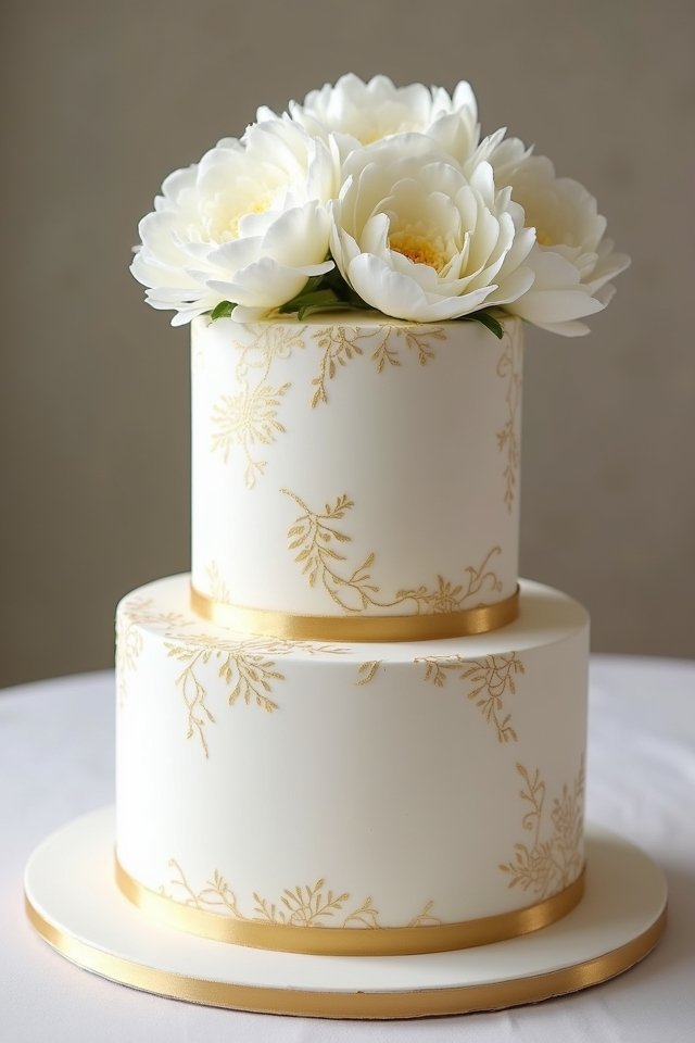 elegant gold accented cake